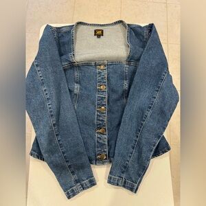 Lee Medium Blue Denim Top with Gold Buttons